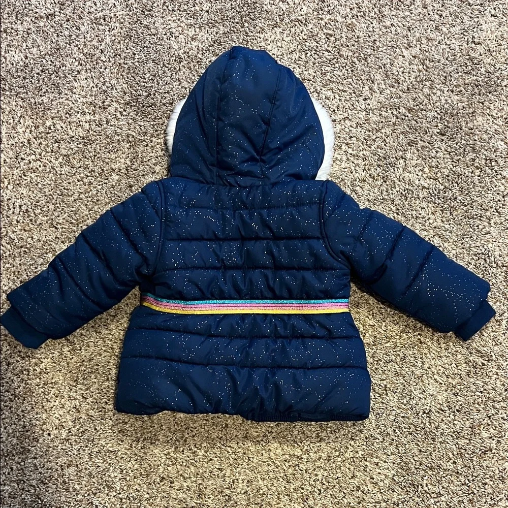 Carter's Pink Fleece Jacket with Navy Trim